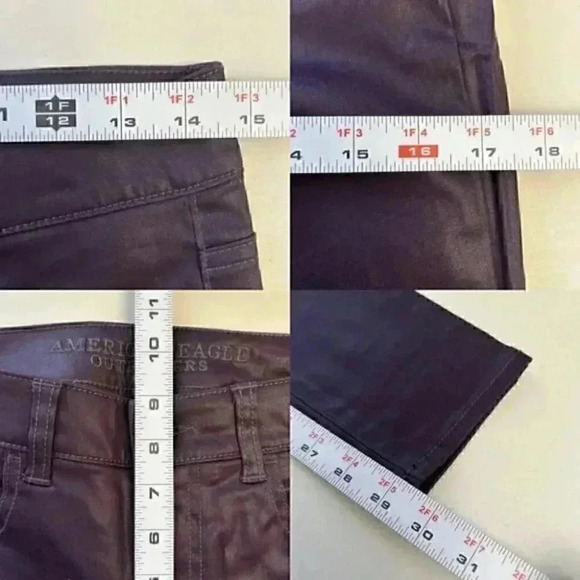 American Eagle Outfitters Coated High Rise  Skinny Jeans Jeggings Purple Size 4 - Picture 11 of 14